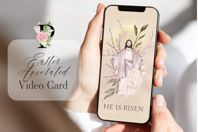 Easter Card Easter Phone Animated Greeting Card  Portrait Christ Jesus