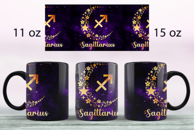 Sagittarius Zodiac sign mug sublimation png Full wrap design