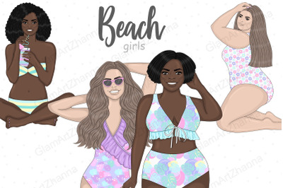 Beach Girl Clipart | Swimwear Woman Graphics