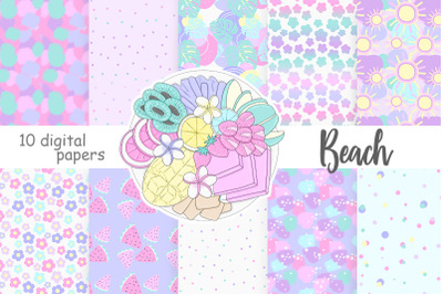 Beach Pattern Bundle | Pastel Background Set