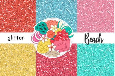 Beach Glitter | Bright Red Metallic Texture