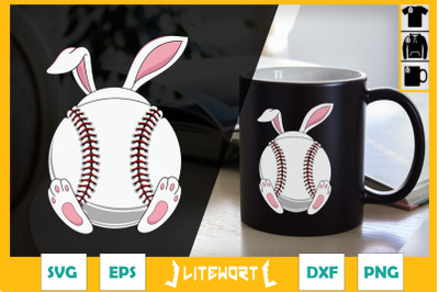 Baseball Bunny Ears Funny Easter