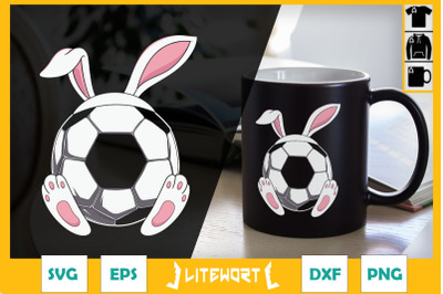 Soccer Bunny Ears Funny Easter