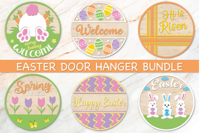 Easter Door Hanger Svg, Easter Bundle Svg, Spring Door Sign Bundle