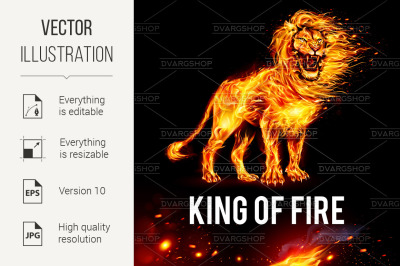Lion in Flames
