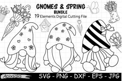 Gnome Flower Spring SVG Cut File Bundle