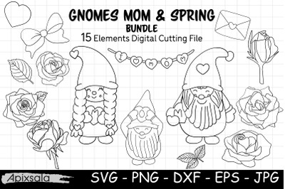 Gnome Mom Spring SVG Cut File-Stamp File
