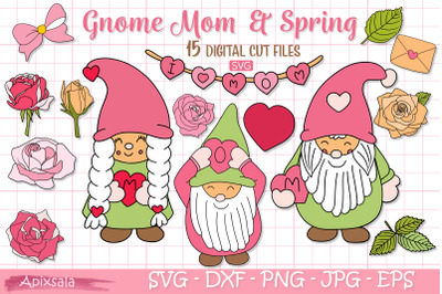 Gnome Mom-Spring Flower-SVG Cutting File