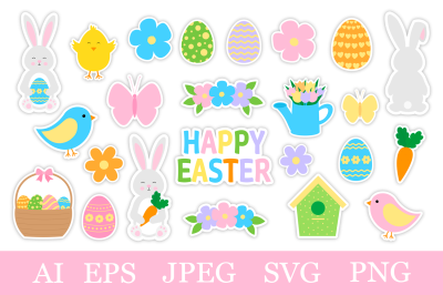 Easter Stickers. Easter Stickers Printable. Bunny stickers