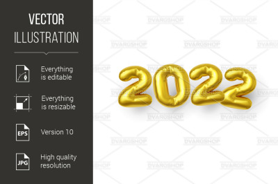 golden balloons numbers 2022