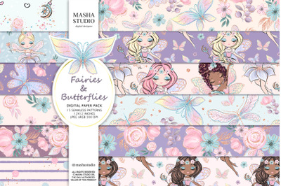 Fairies and Butterflies Digital Papers