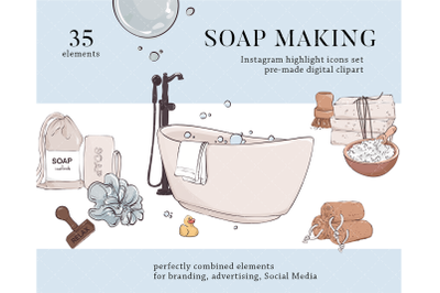 Soap clipart handmade soap bar PNG business instagram highlights