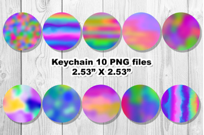 Holographic Gradient Keychain&2C; Summer Keychain Sublimation