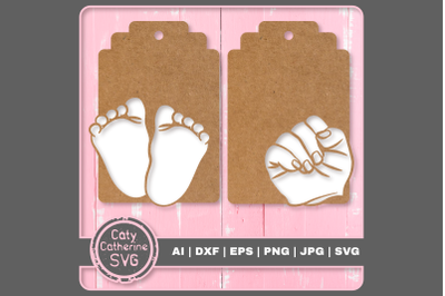 DIY Gift Tag Bundle Baby Hand &amp; Feet SVG Cut Files