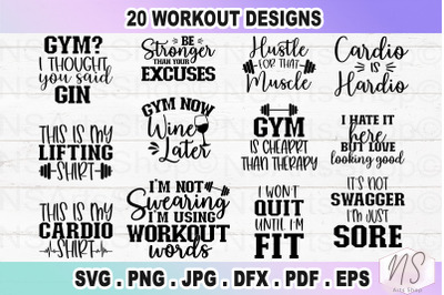 Workout SVG Bundle, Gym SVG Bundle, Fitness quotes, Sports SVG