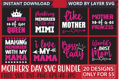 Mothers Day SVG Bundle, mom life svg, Mother&#039;s Day, mama svg, Mommy an