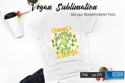 Vegan T-Shirt Sublimation. Healthy Food T-Shirt Design v.10