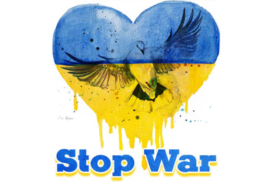 Stop War Dripping Heart Sublimation