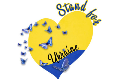 Stand For Ukraine Heart Sublimation