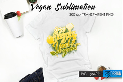 Vegan T-Shirt Sublimation. Healthy Food T-Shirt Design v.14