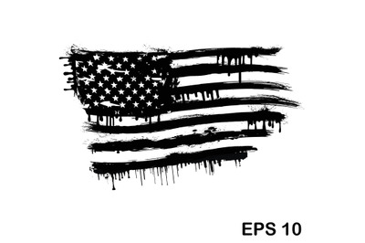 USA Flag - Distressed American flag with splash elements, eps 10,