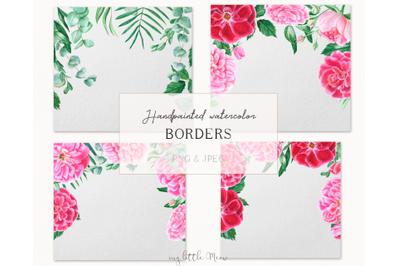 Watercolor banner digital download PNG border clipart #w158