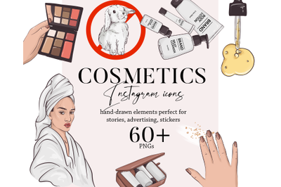 Cosmetics clipart beauty salon logo personal care products Instagram h