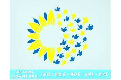 Ukraine Sunflower SVG, Peace For Ukraine SVG, Ukraine Peace Dove SVG