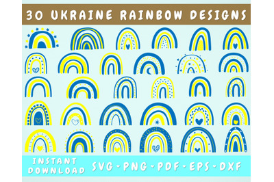 Ukraine Rainbow SVG Bundle&2C; 30 Designs&2C; Ukraine Clipart&2C; Ukraine SVG