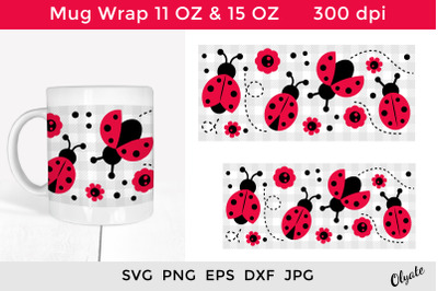 Lady bug PNG. Mug Wrap Sublimation. Ladybug Sublimation