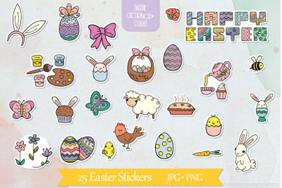 Easter Color Doodles | Decorated Egg, Bunny, Sheep, Chicken, Butterfly