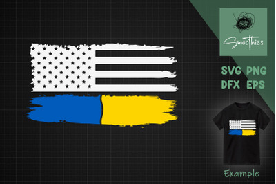 Ukraine SVG Ukrainian American Flag