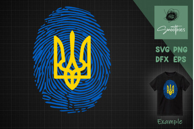 Ukrainian Fingerprint Ukraine Flag SVG