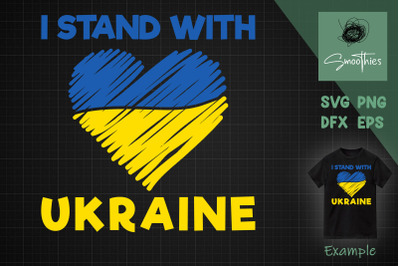 Ukraine SVG I Stand With Ukraine Heart