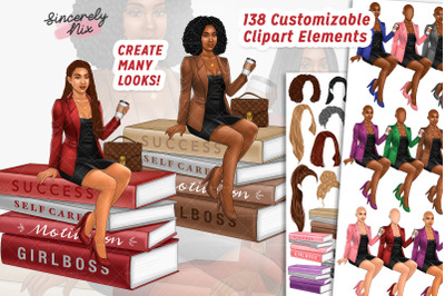 Customizable Black Woman Clipart