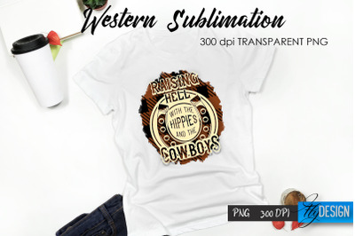 Western T-Shirt Sublimation. Cowboy T-Shirt Design v.36