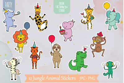 Jungle Animals Birthday Stickers | Celebration