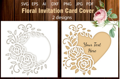 Floral Invitation Card Svg Template For Laser And Paper cut