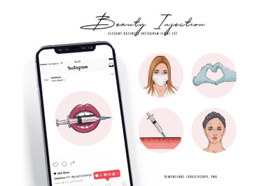 Plastic surgery clipart Beauty injection Instagram highlights Lip fill