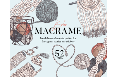 Macrame Instagram Story highlight icon, Hobby makers Macrame wall hang