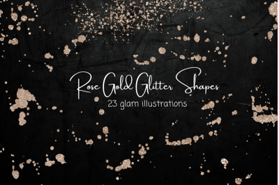 Rose Gold Glitter Shapes Collection
