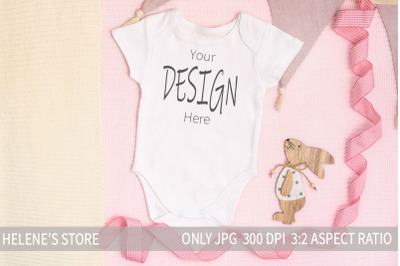 Easter mockup white baby body suit, jpeg