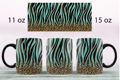 Zebra animal print mug sublimation Leopard print wrap design
