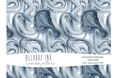 Abstract blue alcohol ink seamless pattern - 1 JPEG file