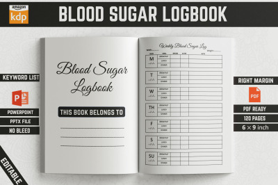 Blood Sugar Logbook - KDP Interior