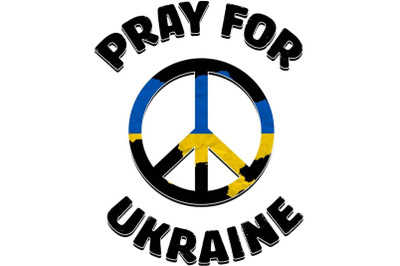 Pray For Ukraine Peace Symbol Sublimation