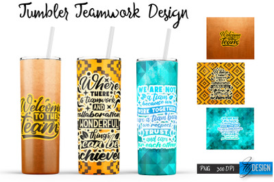 Teamwork 20 Oz Tumbler Sublimation. Team Quotes Design v.11