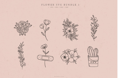 Flower SVG bundle, Cut files