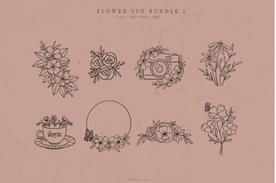 Flower SVG bundle, Cut files