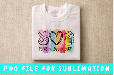 Peace Love Beer PNG For Sublimation